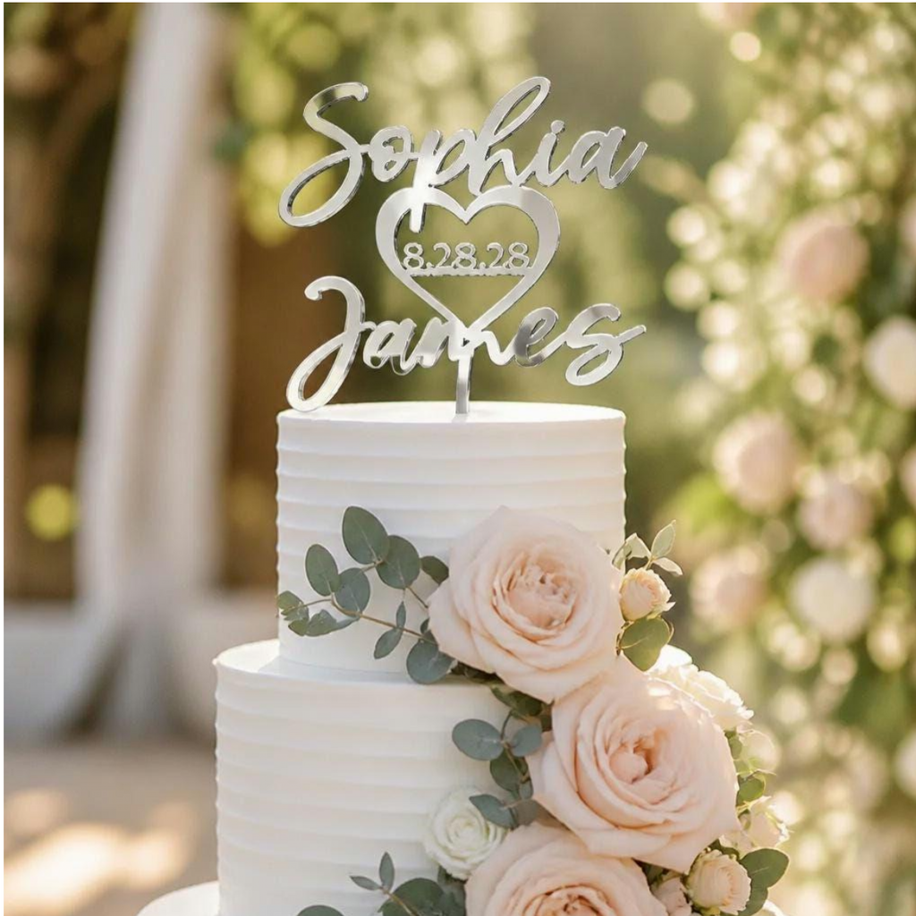 Personalized Acrylic Wedding Cake Topper