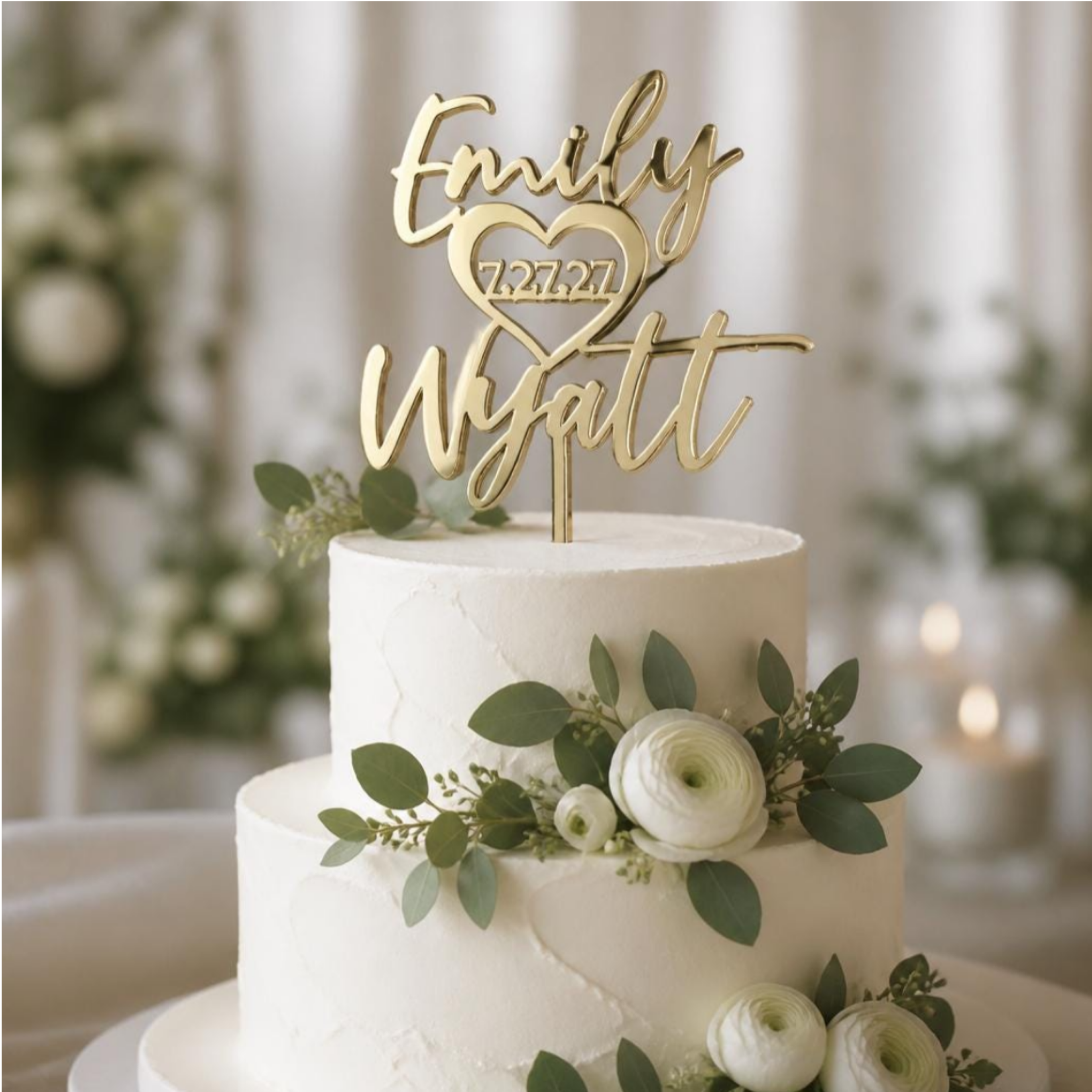 Personalized Acrylic Wedding Cake Topper