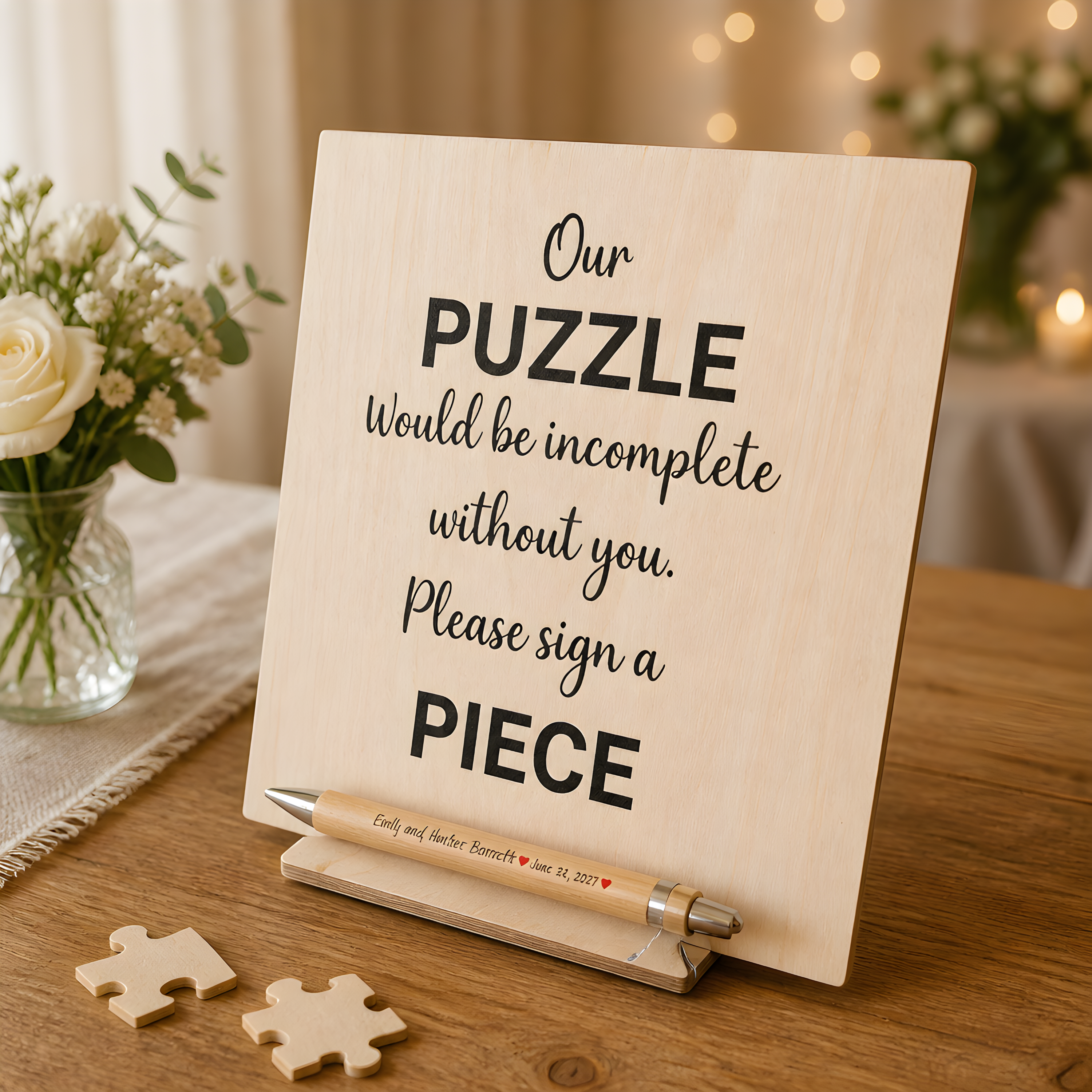 Personalized Wedding Guest Book Puzzle